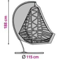 Outdoor Living Hangstoel hoes | Ø 115 x 188 cm (Polyester, PU coating, Zwart)