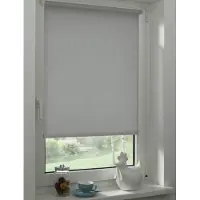 Famanu Rolgordijn om te klemmen of te lijmen, daglichtrolgordijn, ondoorzichtig, alle montageonderdelen meegeleverd, rolgordijn uni, steengrijs, 90 x 210 cm (B x H)