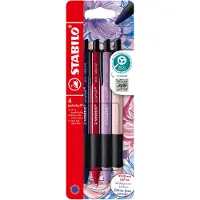 Stabilo NatureCOLORS Wildflower 6034/4-1 Met drukknop Balpen Kleurenassortiment Medium Balpunt Navulbaar 4 stuks