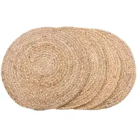 Nest of Nora 4 pack Placemats rond jute gevlochten ø38 cm - Natural