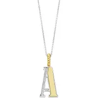 Ti sento Dames Hanger - 925 zilver - Letter A - Zirkonia met geel verguld - 6840ZY_A