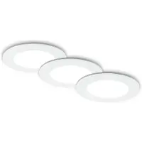 DI-KA LED inbouwspot Fungo, CCT, 3-delige set, wit, Ø 9,2 cm, 4,8W, dimbaar
