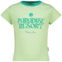 Vingino T-shirt limegroen Meisjes Katoen Ronde hals Tekst - maat 152