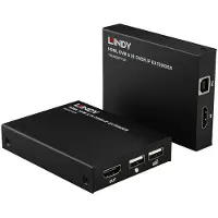 Lindy 39320, Zender en ontvanger, Kabel, 150 meter, Cat5e, Cat6, Zwart, Metaal