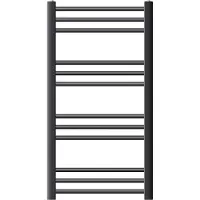 LuxeBath Elektrische badkamerradiator met verwarmingselement 300W 500x800 mm antraciet rechte zijaansluiting & thermostaat