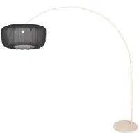 Steinhauer Booglamp Zandbruin Vela Lino Met Zwarte Kap Oe60cm