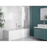 Badland INSPIRO bad met douchewand 160 x 70 cm rechts wit met acrylpaneel