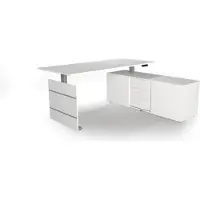 Kerkmann Move 3 Tube Zit-sta-bureau Wit T-Voet 3 Lades 1.860 (B) x 1.650 (D) x 1.200 (H) mm