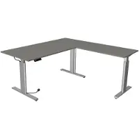 Kerkmann Büromöbelfabrik Move 3 Tube Zit-sta-bureau L-vorm Grafiet T-Voet 1.800 (B) x 1.800 (D) x 1.200 (H) mm