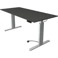 Kerkmann Büromöbelfabrik Move 3 Tube Zit-sta-bureau Rechthoekig Antraciet T-Voet 1.800 (B) x 800 (D) x 1.200 (H) mm