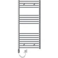 LuxeBath Elektrische badkamerradiator met verwarmingselement 1200W 600x1200 mm Chroom gebogen met zijaansluiting