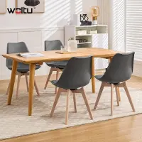 Glamour Moderne 360° Draaibare Eetkamerstoelen Set van 2 - Comfortabele Keukenstoelen van Massief Hout & Premium Kunstleer, Ergonomisch Design, Afmetingen 48 x 83 x 58,5 cm, Draagvermogen tot 120 kg