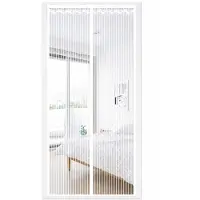 INF Magnetisch muggennet deurgordijn, 90x210cm, wit - zelfklevend met magnetische sluiting