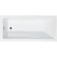 Besco MODERN ligbad 140 x 70 cm wit met acrylpaneel met hoofdsteun met bamboe badplank