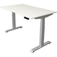 Kerkmann Move4 Elektrisch hoogteverstelbaar Zit-sta-bureau Wit T-voet 1400 (B) x 800 (D) x 1290 (H) mm Hout, Metaal
