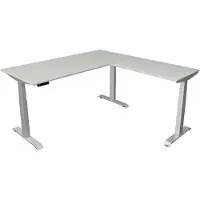 Kerkmann Move4 Elektrisch hoogteverstelbaar Zit-sta-bureau Lichtgrijs T-voet 1800 (B) x 1.800 (D) x 1290 (H) mm Hout, Metaal