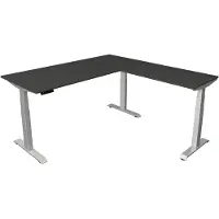 Kerkmann Move4 Elektrisch hoogteverstelbaar Zit-sta-bureau Antraciet T-voet 1800 (B) x 1.800 (D) x 1290 (H) mm Hout, Metaal