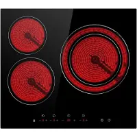 Aura Elektrische Kookplaat 4 Pits - Elektrische Fornuis - Elektrische Kookplaat Vrijstaand - 4 Kookzones - Kinderslot - Zwart - 52cm x 60cm x 7cm