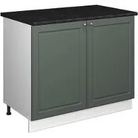 Vicco Wastafelkast Fame-Line, Groen-Goud Landhuis/Wit, 100 cm, WB Antraciet