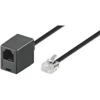 Goobay RJ11 verlengkabel - 6 meter - Zwart -