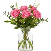Merkloos Glazen bloemen vaas/vazen 20 x 14 cm transparant - Vazen