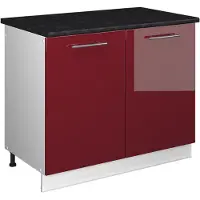 Vicco Wastafelkast Fame-Line, Bordeauxrode hoogglans/Wit, 100 cm, WB Antraciet