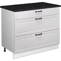 Vicco Keukenonderkast Fame-Line, Wit Landhuis/Wit, 100 cm, WB Antraciet