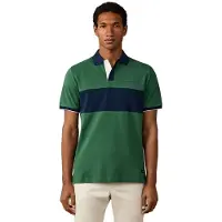Hackett London Heren Polo Nbr Panel groen (L), Casual, Katoen, Korte mouwen HM5600207