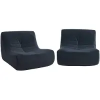 Sweeek Fauteuils waterafstotend velours Sokol 1 zitplaats (set van 2) Donkerblauw
