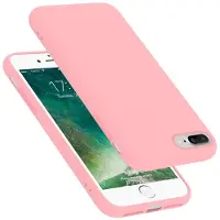 Cadorabo TPU Liquid Silicone Case Cover (iPhone 7 Plus), Smartphonehoes, Roze