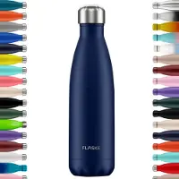 FLASKE Original Drinkfles 500 ml - Geïsoleerde RVS Waterfles - BPA-vrij - 12u Warm & 24u Koud - Geschikt als Thermosfles en Thermoskan - Water Bottle Stainless Steel - Shade