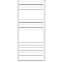 LuxeBath Elektrische badkamerradiator met verwarmingselement 1200W 600x1200 mm Wit rechte zijaansluiting & thermostaat