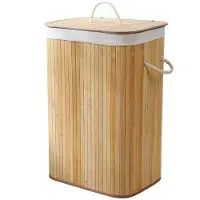 CALICOSY Rechthoekige bamboe wasmand 70l h60 cm
