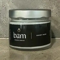 Bam Snowy Musk Geurkaars – Basic Collection Medium – 50 Branduren – 210 g – Zonnebloemwas – Vegan