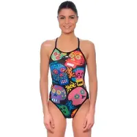 Turbo Haloween Skulls Thin Strap Swimsuit Veelkleurig 7-8 Years Meisje