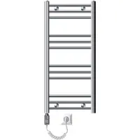 LuxeBath Elektrische badkamerradiator met verwarmingselement 600W 400x800 mm Chroom recht met zijaansluiting & thermostaat Digitaal display