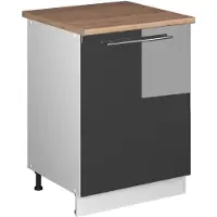 Vicco Wastafelkast Fame-Line, Antraciet Hoogglans/Wit, 60 cm