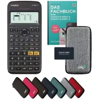 Casio fx-83GT X incl. beschermhoes Lichtgrijs & vakboek (64 pagina's, DIN A5) – Wetenschappelijke rekenmachine – Smart Set
