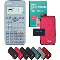 Casio fx-83GT X incl. beschermhoes Roze & vakboek (64 pagina's, DIN A5) – Wetenschappelijke rekenmachine – Smart Set