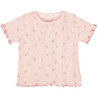 Little Dutch gebloemd T-shirt fijn gebreid lichtroze Meisjes Katoen Ronde hals - maat 62