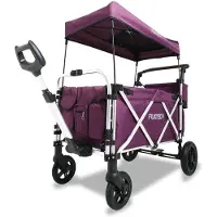 FUXTEC FUXLIFE by CTL950 Bolderkar Premium - Opvouwbaar - Paars | Met Veiligheidsriemen & Zonnedak - Strandkar & Handkar - Max. 75kg