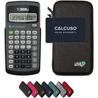 Texas Instruments TI-30Xa incl. WYNGS Beschermhoes Donkergrijs - Wetenschappelijke Rekenmachine - Basis Pakket
