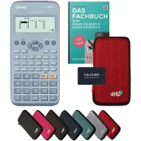 Casio fx-83GT X incl. beschermhoes Rood & vakboek (64 pagina's, DIN A5) – Wetenschappelijke rekenmachine – Smart Set
