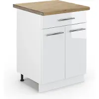 Vicco Fame-Line Keukenonderkast – 60 cm met lade, WB Eik Wit Hoogglans