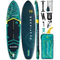 SKATINGER Prana Dark Blue Opblaasbaar Yoga SUP Board – Compleet Pakket