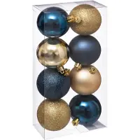 Atmosphera Kerstballenset 20 stuks - Blauw/Goud -