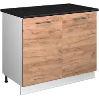 Vicco Wastafelkast Fame-Line Goudkleurig Eiken/Wit 100 cm, WB Antraciet, Model 61908