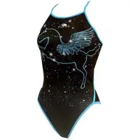 Turbo Pegaso Thin Strap Swimsuit Zwart 9-10 Years Meisje