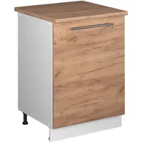 Vicco Wastafelkast Fame-Line, Goudkleurig Eiken/Wit, 60 cm