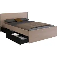 Vente-unique Bedframe hout zwart 140 x 190 cm VELONA